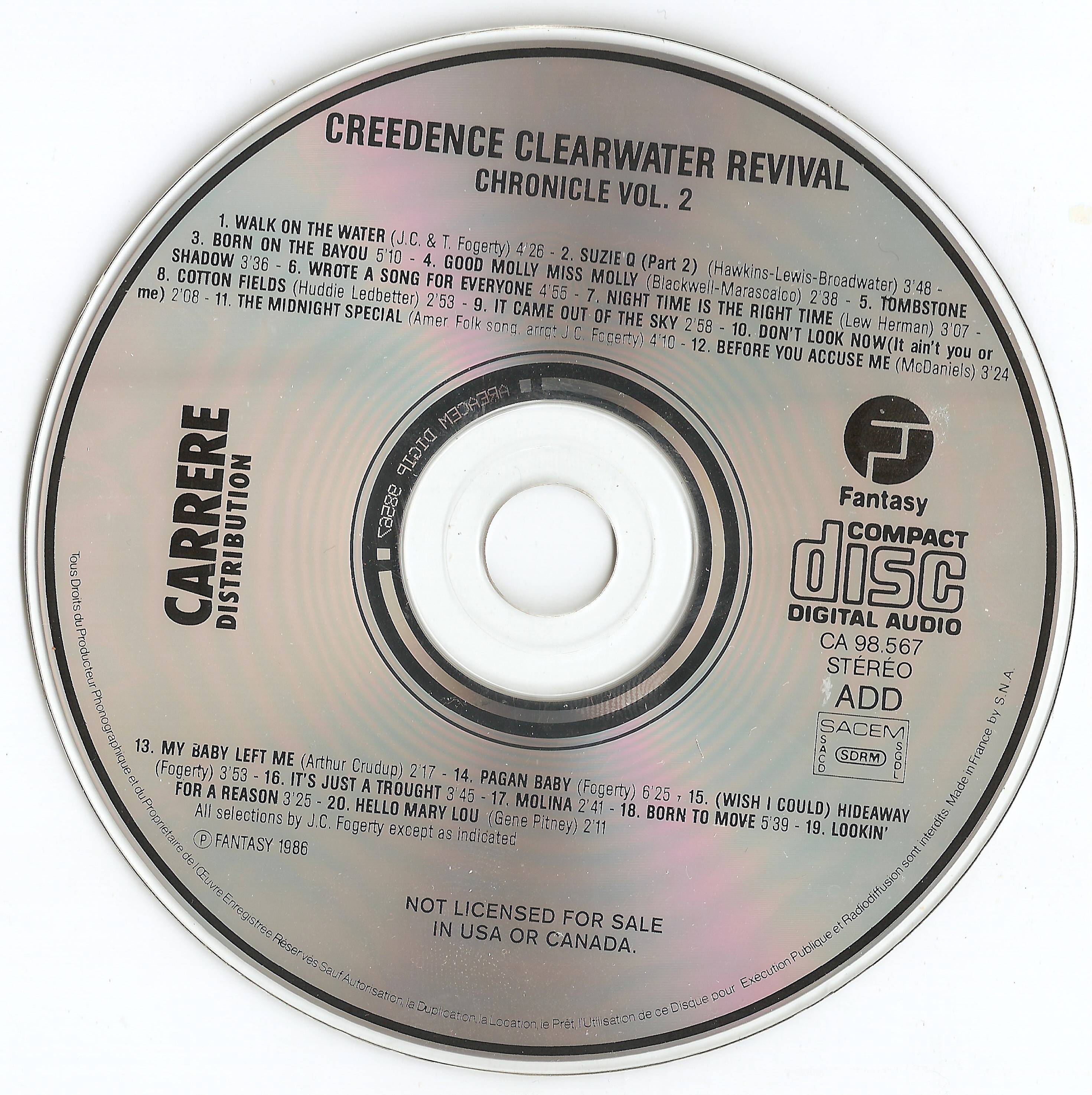 Creedence Clearwater Revival Chronicle Vol 2 : CD FR